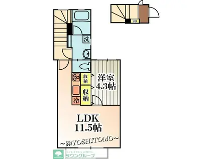 COMFORT ROOM(1LDK/2階)の間取り写真