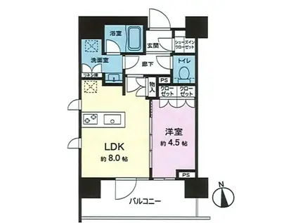 プレミスト早稲田(1LDK/2階)の間取り写真