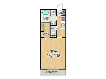 LA・SOCIETE(1K/2階)の間取り写真