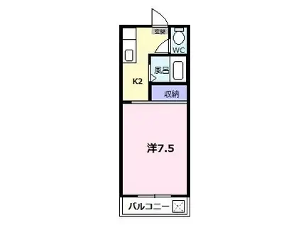 マイハウスあつみ(1K/2階)の間取り写真