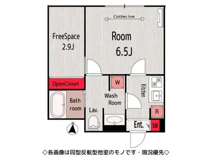 LEGALANDEKODA(1SK/2階)の間取り写真