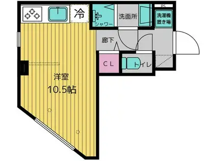 練馬レーベル(ワンルーム/1階)の間取り写真