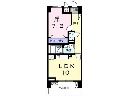 アーデントハウス元吉田(1LDK/1階)の間取り写真