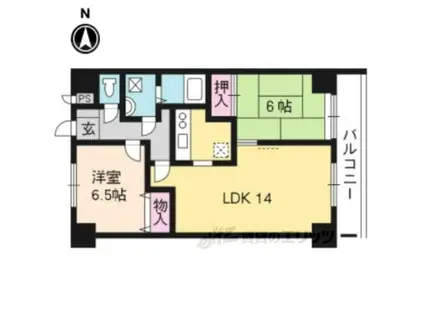 ソレイユMHN(2LDK/7階)の間取り写真