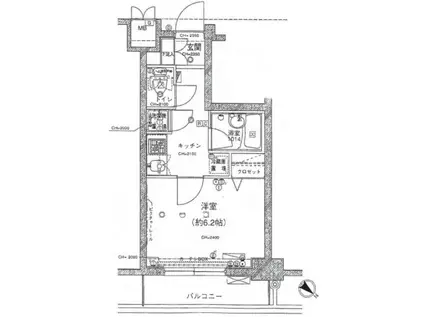 パレステュディオ市ヶ谷(1K/10階)の間取り写真