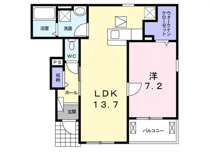 リバーサイド・サクラ (1LDK/1階)の間取り写真