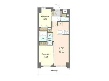 SRESIDENCE東浦和アグア(2LDK/6階)の間取り写真