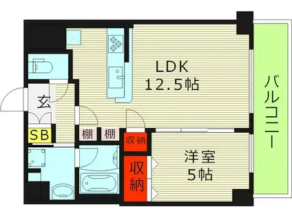 GRACE VILLA(1LDK/4階)の間取り写真