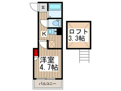 フォレール(1K/3階)の間取り写真