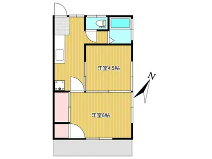 西銀ハウス(2K/1階)の間取り写真