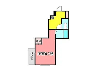 N-CUBE TARUYAMACHI(1K/6階)の間取り写真
