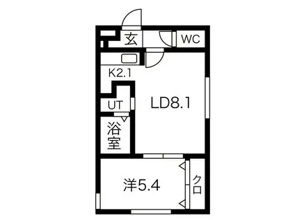WIND HILLS(1LDK/3階)の間取り写真