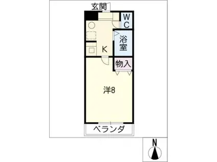 エクセランス小池II(1K/3階)の間取り写真