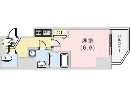プレサンス神戸元町ミューズ(1K/7階)の間取り写真