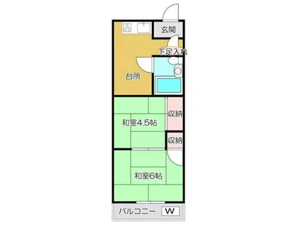 アンメゾンワコー(2K/2階)の間取り写真