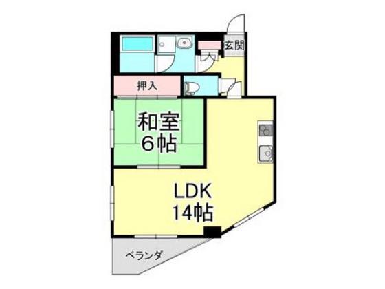第2メゾン庚午(1LDK/4階)の間取り写真