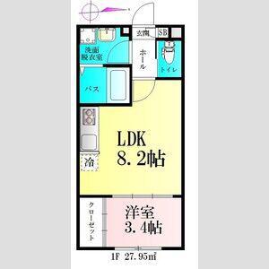 春ひなたのルミーナ(1LDK/1階)の間取り写真