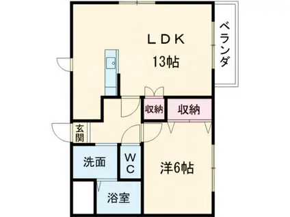 ルネスリヴェール(1LDK/3階)の間取り写真