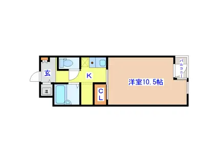 MS一番町ハイツ(1K/6階)の間取り写真