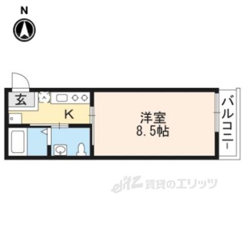 エビス今出川(1K/3階)の間取り写真