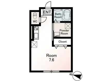 MQUARTO金町II(ワンルーム/2階)の間取り写真