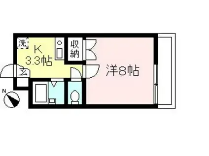 クレール泉(1K/2階)の間取り写真