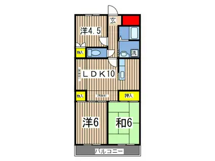 M・ステージ海の公園(3LDK/1階)の間取り写真