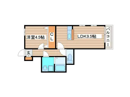 PRIMROSEIII(1LDK/3階)の間取り写真