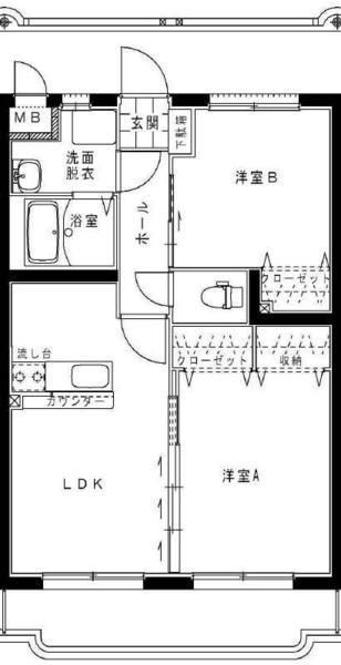 アンシャンテ・Ⅱ(2LDK/4階)の間取り写真