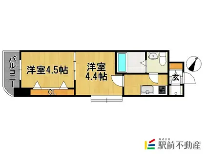 プロジェクト2100 日赤通 NO.51(2K/6階)の間取り写真