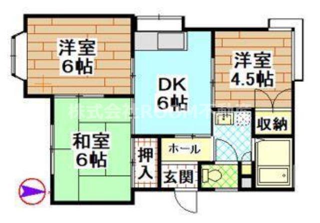 グッデンハウス(3DK/1階)の間取り写真