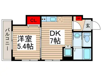 EPガーデン高石神III(1DK/1階)の間取り写真