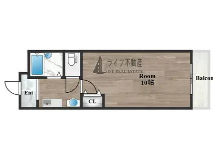 オリエンタル楠根(1K/4階)の間取り写真