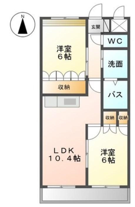 JR鹿児島本線 基山駅 徒歩15分 2階建 築19年(2LDK/1階)の間取り写真
