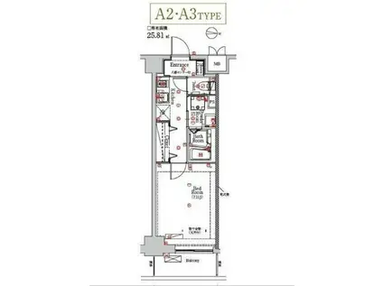MAXIV住吉(1K/7階)の間取り写真