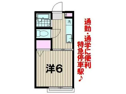 メゾンドエメラルドII(1K/2階)の間取り写真