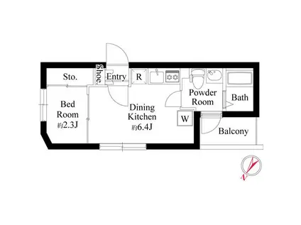 レガーロ田園調布(1DK/3階)の間取り写真