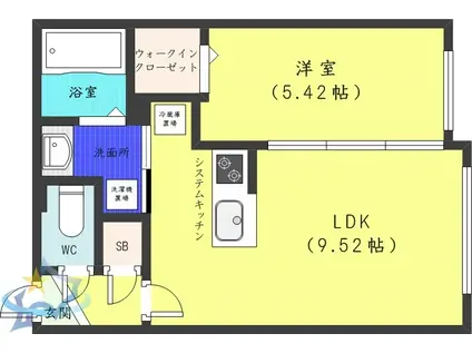 DIORE RESIDENCE SAPPORO(1LDK/2階)の間取り写真
