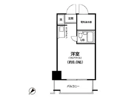 モンテベルデ築地(ワンルーム/3階)の間取り写真