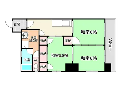 グラシアス砂津(2DK/8階)の間取り写真