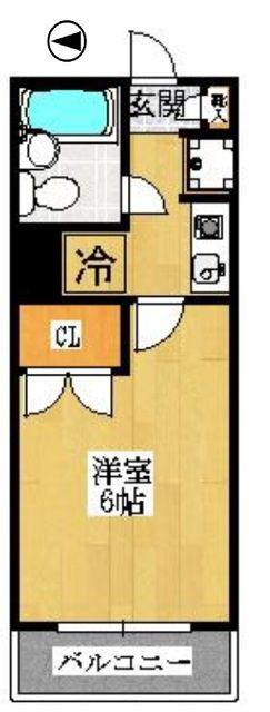 ジョイフル浦安(1K/2階)の間取り写真