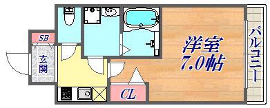 ファステート神戸アモーレ(1K/11階)の間取り写真