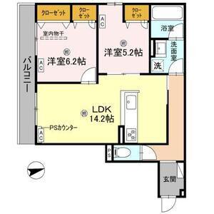 D-RESIDENCE荘園B(2LDK/2階)の間取り写真
