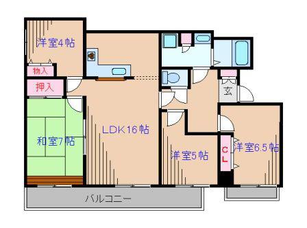 クリオ日吉西壱番館(4LDK/5階)の間取り写真