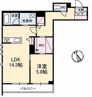 リーストソフィア(1LDK/2階)の間取り写真