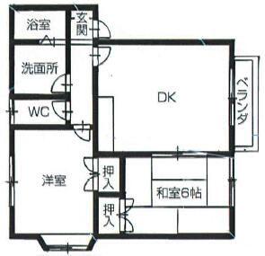 フローレンスM(2DK/2階)の間取り写真