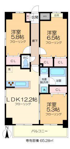 LA GRAN PRISMA(3LDK/6階)の間取り写真