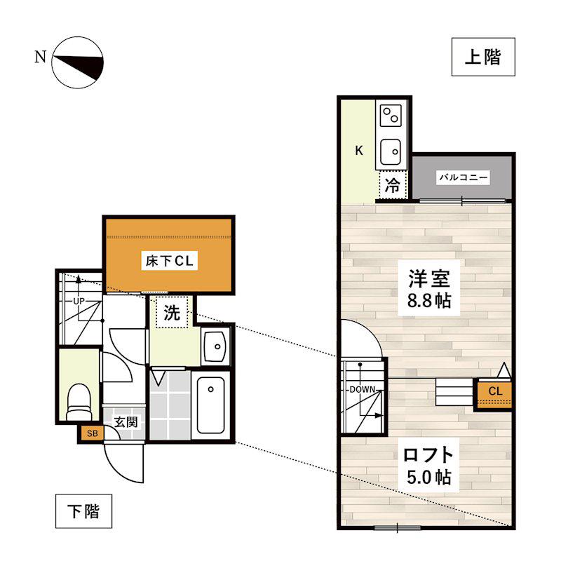 ADCパピーズ大津駅前(1K/2階)の間取り写真