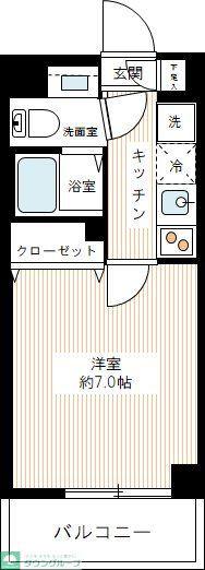MAXIV西川口AZ(1K/8階)の間取り写真