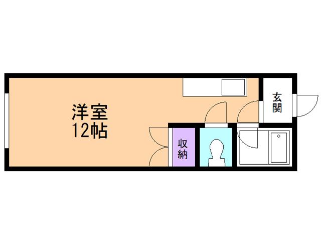 大和ハイツ(ワンルーム/2階)の間取り写真